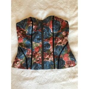 Floral strapless top